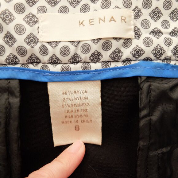 Kenar Black Straight Leg Dress Pants Size 8 - Picture 4 of 6